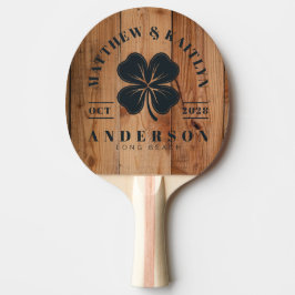 Pala De Ping Pong Arce Talla Áspera  Crest de Boda Trébol Irlandés A