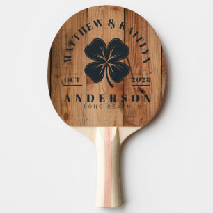 Pala De Ping Pong Arce Talla Áspera  Crest de Boda Trébol Irlandés A