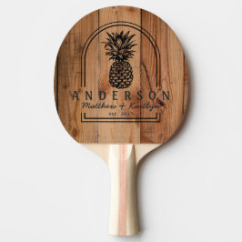 Pala De Ping Pong Arco de Boda de Arce con Piña Talla Áspera y Nombr