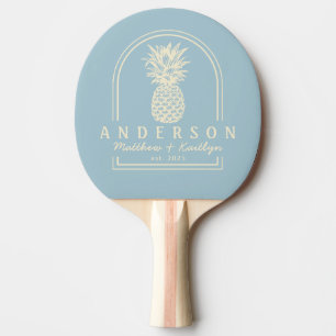 Pala De Ping Pong Arco de Boda de Piña con Cielo Ligero & Nombre