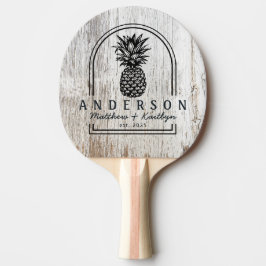 Pala De Ping Pong Arco de boda de piña con pintura blanca desgastada