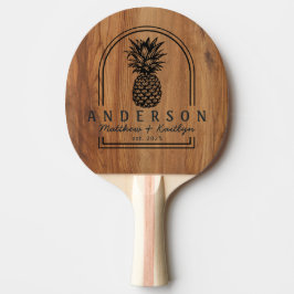 Pala De Ping Pong Arco de boda de piña de madera de arce y nombre BK