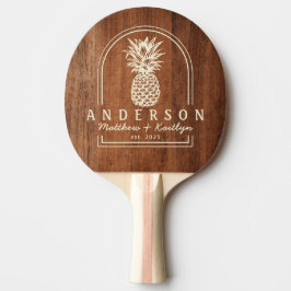 Pala De Ping Pong Arco de Boda de Piña de Madera de Nogal Rústico y 