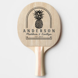 Pala De Ping Pong Arco de Boda de Piña de Pino Blanco & Nombre