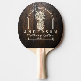 Pala De Ping Pong Arco de Bodas de Piña con Tablón de Cortar Oscuro 