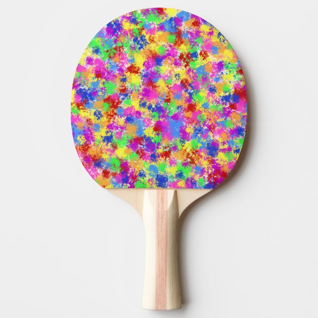 Pala De Ping Pong Arco iris de la pintura de la salpicadura del (Anverso)