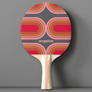 Pala De Ping Pong Arco rosa Naranja rojo de 70 líneas inspiradas Art