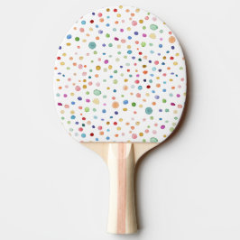 Pala De Ping Pong Arcoiris Confetti Dots Watercolor Ping Pong Paddle