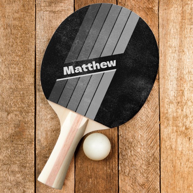 Pala De Ping Pong Arcoiris de gradiente oscuro con nombre (Subido por el creador)
