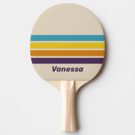 Pala De Ping Pong Arcoíris de Polvo de Ciruela a través de Franjas c