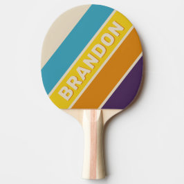 Pala De Ping Pong Arcoíris en negrita con rayas polvo de ciruela con