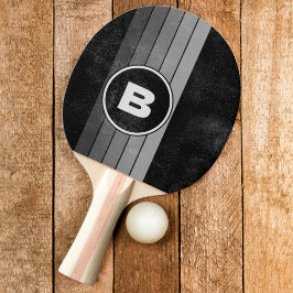 Pala De Ping Pong Arcoíris Gradiente Oscuro Afligido con Inicial