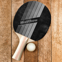 Pala De Ping Pong Arcoíris Gradiente Oscuro Angustiado Gris con Nomb