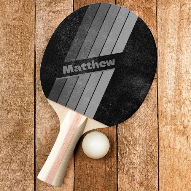 Pala De Ping Pong Arcoíris Gradiente Oscuro Angustiado Gris con Nomb (Subido por el creador)