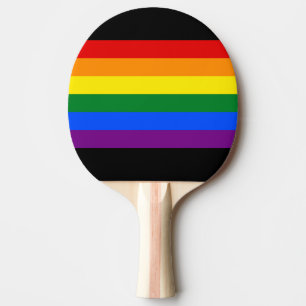 Pala De Ping Pong Arcoiris LGBTQ+ Bandera Ping Pong Paddle Bat (Negr