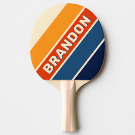 Pala De Ping Pong Arcoiris retro desierto negrita con nombre