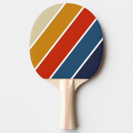 Pala De Ping Pong Arcoiris retro negrita a rayas