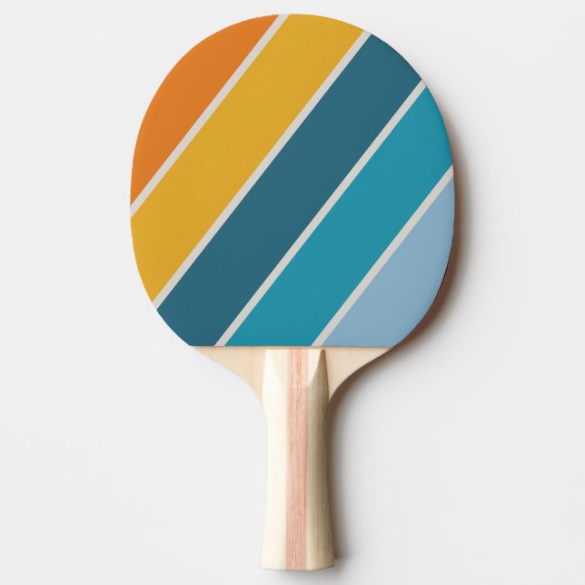 Pala De Ping Pong Arcoíris Retro Negrita Rayado (Anverso)