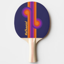 Pala De Ping Pong Arcoíris Vintage de Uva con Nombre