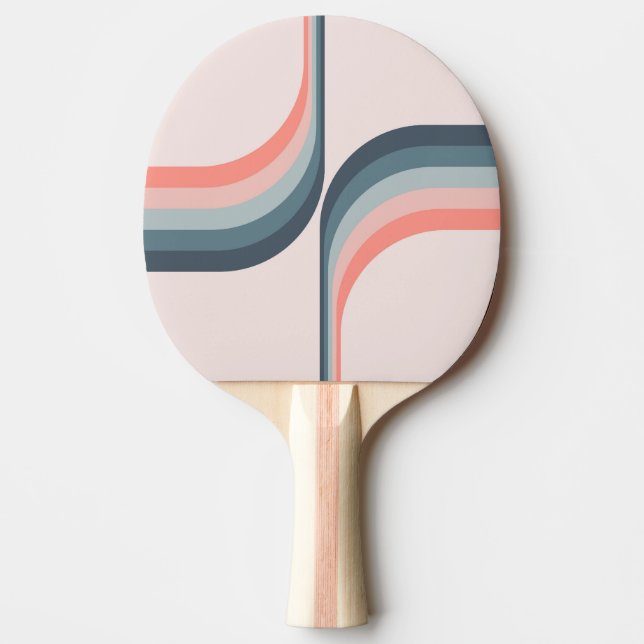 Pala De Ping Pong Arcos coloridos de estilo retro (Anverso)