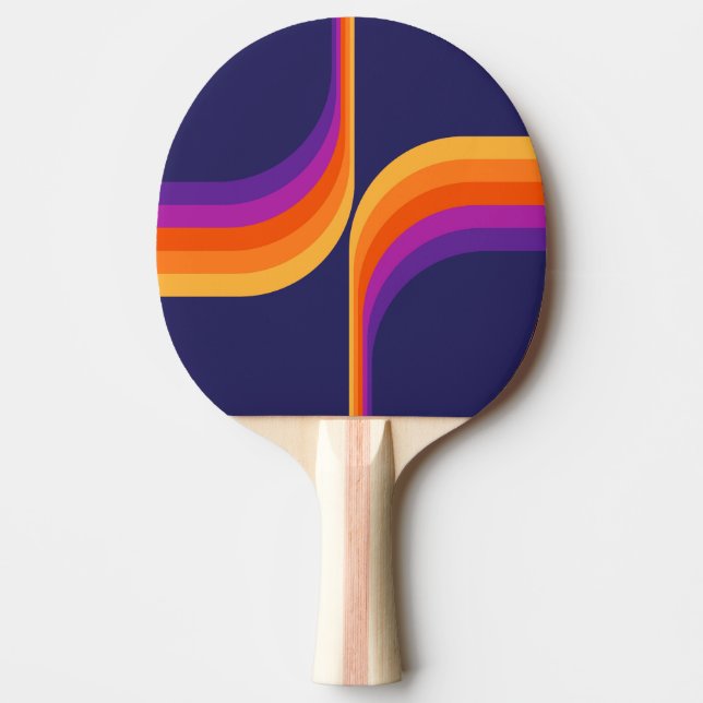 Pala De Ping Pong Arcos coloridos de estilo retro (Anverso)