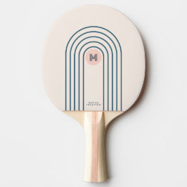 Pala De Ping Pong Arcos de líneas geométricas abstractas Pastel