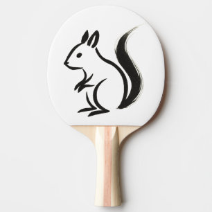 Pala De Ping Pong Ardilla minimalista - Animal de pincel de tinta so