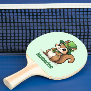 Pala De Ping Pong ardilla personalizada del Día de San Patricio