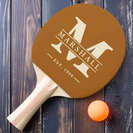 Pala De Ping Pong Arena quemada de monograma y nombre superpuesto