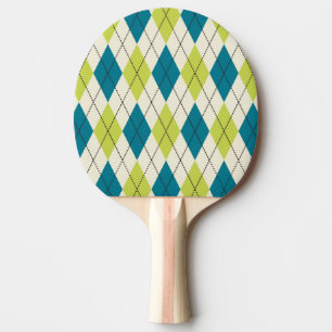 Pala De Ping Pong Argyle Azul Y Verde