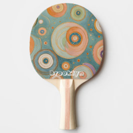 Pala De Ping Pong Armonía Kaleidoscope: Los Círculos Swirly Pastel