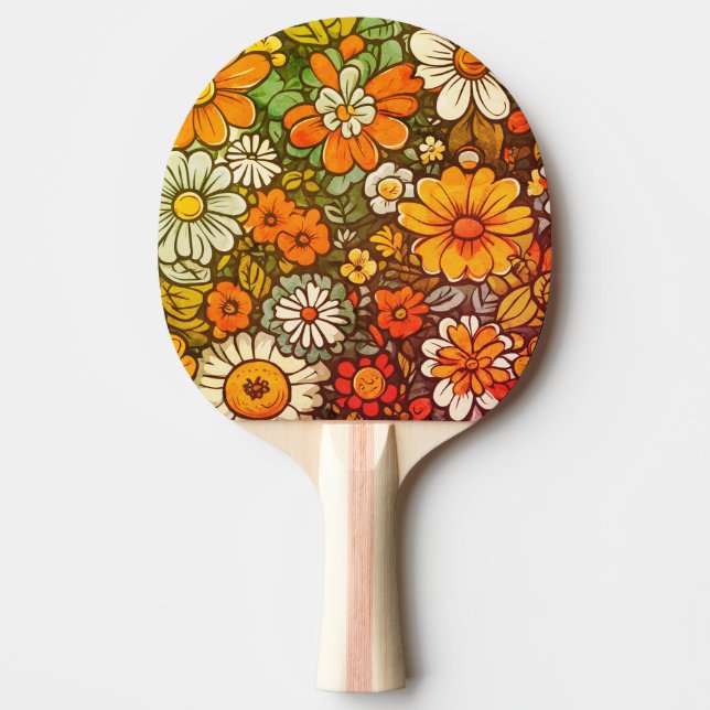 Pala De Ping Pong Arreglo floral animado (Anverso)