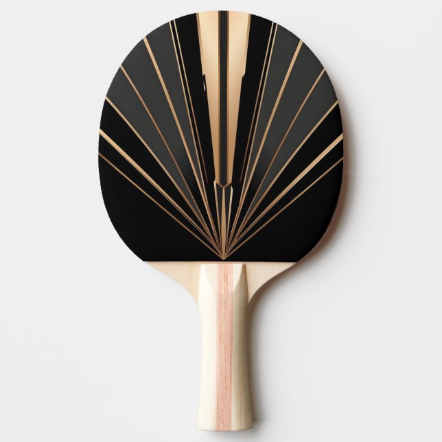 Pala De Ping Pong Art Deco Gold Fan Geometric Elegance (Anverso)