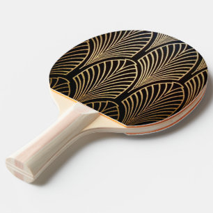 Pala De Ping Pong Art Nouveau, art deco, patrón de ventilador, bronc