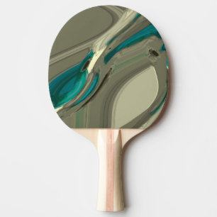 Pala De Ping Pong Arte abstracto gris y azul