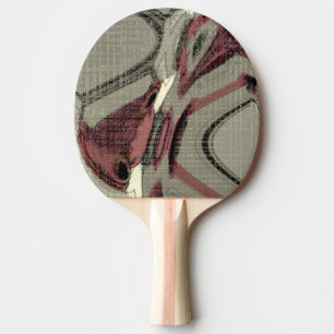 Pala De Ping Pong Arte abstracto gris y rojo