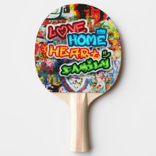 Pala De Ping Pong Arte Callejero Graffiti de Amor Hogar Corazón Colo