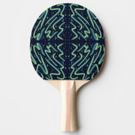 Pala De Ping Pong Arte Colorido Abstracto Psicodélico con Cuerdas y