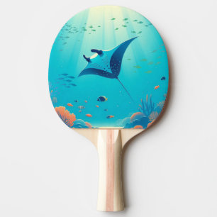Pala De Ping Pong Arte costero clásico de manta raya