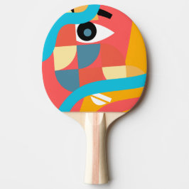 Pala De Ping Pong Arte de Cara Abstracto y Vívido