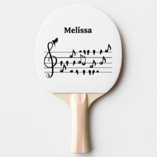 Pala De Ping Pong Arte de clave de sol de pájaro cantor personalizad