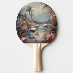 Pala De Ping Pong Arte de flamenco tropical vintage de Florida Lagun