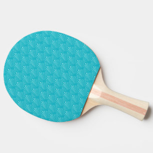 Pala De Ping Pong Arte de líneas diagonales y silueta de concha de p