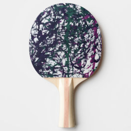 Pala De Ping Pong Arte de mármol morado, verde y rosa
