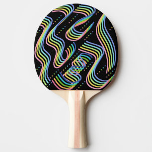 Pala De Ping Pong Arte de patrón de filas de cintas de colores de ar