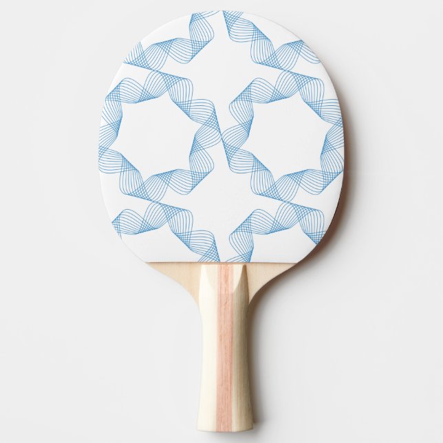 Pala De Ping Pong Arte de patrones geométricos azul, lindo, simple,  (Anverso)