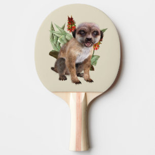 Pala De Ping Pong Arte de vida silvestre de suricata lindo con aloe
