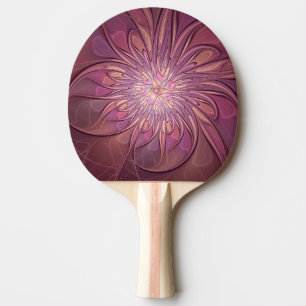 Pala De Ping Pong Arte floral fractal moderno abstracto colores de b