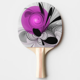 Pala De Ping Pong Arte fractal abstract gris con magenta
