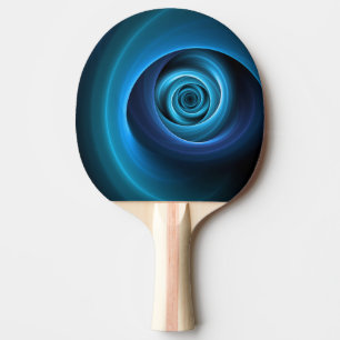 Pala De Ping Pong Arte fractal abstracto moderno de colores azules e